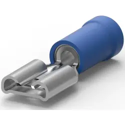 Insulated flat plug sleeve, 4.8 x 0.8 mm, 1.04 to 2.62 mm², AWG 16 to 14, brass, tin-plated, blue, 9-160479-2
