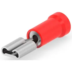 Insulated flat plug sleeve, 4.8 x 0.8 mm, 0.3 to 1.5 mm², AWG 22 to 16, phosphor bronze, tin-plated, red, 9-160483-5