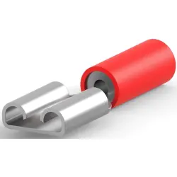 Insulated flat plug sleeve, 6.35 x 0.81 mm, 0.3 to 1.5 mm², AWG 22 to 16, phosphor bronze, tin-plated, red, 9-160583-5