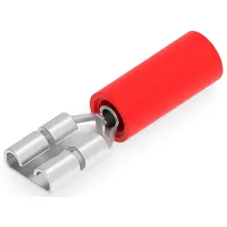 Insulated flat plug sleeve, 4.75 x 0.81 mm, 0.26 to 0.96 mm², AWG 22 to 18, brass, tin-plated, red, 184268-1