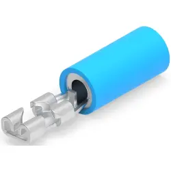 Insulated flat plug sleeve, 2.79 x 0.51 mm, 1.04 to 2.62 mm², AWG 16 to 14, brass, tin-plated, blue, 8-640929-1