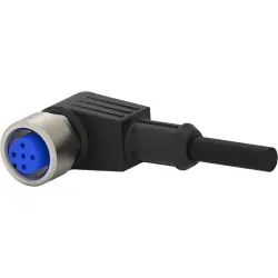 Sensor actuator cable, M12-cable socket, angled to open end, 4 pole, 5 m, PVC, black, 4 A, 1-2273083-3