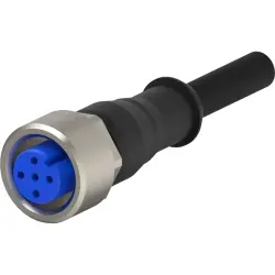 Sensor actuator cable, M12-cable socket, straight to open end, 5 pole, 5 m, PVC, gray, 4 A, 1-2273047-3