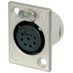XLR panel socket, 7 pole, silver-plated, 1.0 mm², AWG 18, metal, NC7FP-1