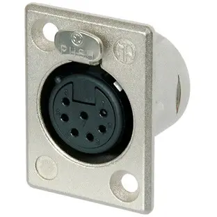 XLR panel socket, 7 pole, silver-plated, 1.0 mm², AWG 18, metal, NC7FP-1 - 1