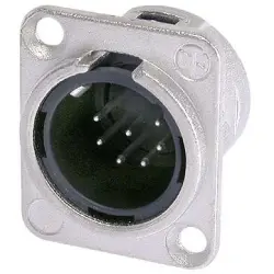 XLR panel plug, 7 pole, silver-plated, 1.0 mm², AWG 18, metal, NC7MD-L-1