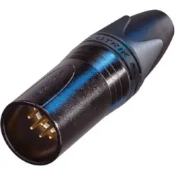 XLR plug, 7 pole, gold-plated, 1.0 mm², AWG 18, metal, NC7MXX-B