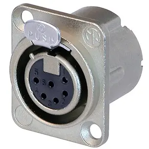 XLR panel socket, 6 pole, silver-plated, 1.0 mm², AWG 18, zinc die casting, NC6FD-LX - 1