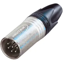 XLR plug, 6 pole, silver-plated, 1.0 mm², AWG 18, zinc die casting, NC6MSXX