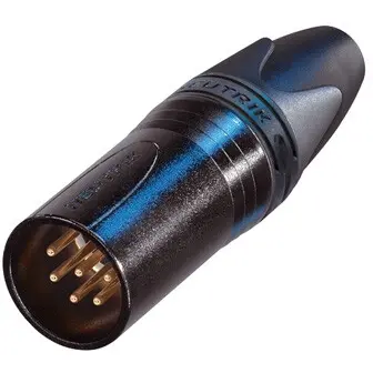 XLR plug, 6 pole, gold-plated, 1.0 mm², AWG 18, zinc die casting, NC6MXX-B - 1