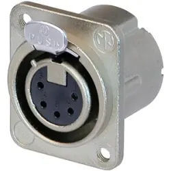 XLR panel socket, 5 pole, silver-plated, zinc die casting, NC5FD-LX-M3