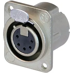 XLR panel socket, 5 pole, silver-plated, zinc die casting, NC5FD-LX-M3 - 1