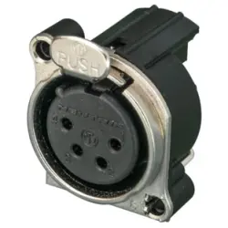 XLR panel socket, 4 pole, gold-plated, NC4FBH