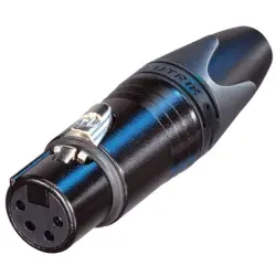 XLR jack, 4 pole, gold-plated, 1.5 mm², AWG 16, zinc die casting, NC4FXX-B