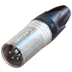 XLR plug, 4 pole, silver-plated, 1.5 mm², AWG 16, zinc die casting, NC4MXX