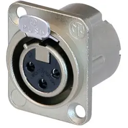 XLR panel socket, 3 pole, silver-plated, 0.22-0.34 mm², AWG 24-22, zinc die casting, NC3FD-LX-HA