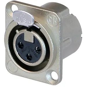 XLR panel socket, 3 pole, silver-plated, 0.22-0.34 mm², AWG 24-22, zinc die casting, NC3FD-LX-HA - 1