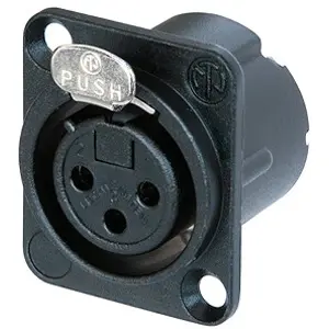 XLR panel socket, 3 pole, silver-plated, 0.22-0.34 mm², AWG 24-22, zinc die casting, NC3FD-LX-HA-BAG - 1
