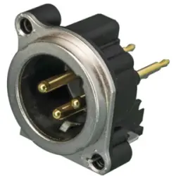XLR panel plug, 3 pole, gold-plated, NC3MBV-1