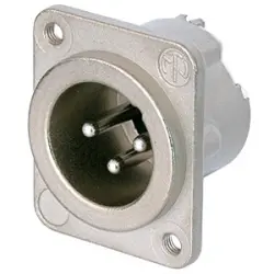 XLR panel plug, 3 pole, silver-plated, 2.5 mm², AWG 14, zinc die casting, NC3MD-LX-M3