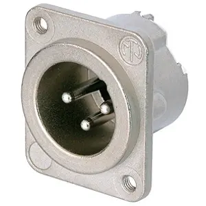 XLR panel plug, 3 pole, silver-plated, 2.5 mm², AWG 14, zinc die casting, NC3MD-LX-M3 - 1