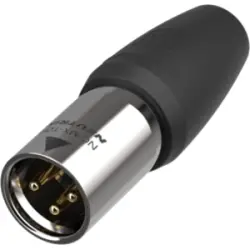 XLR plug, 3 pole, gold-plated, 1.5 mm², AWG 16, stainless steel, NC3MX1-TOP