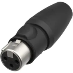 XLR jack, 3 pole, gold-plated, 1.5 mm², AWG 16, zinc die casting, NC3FX1-TOP