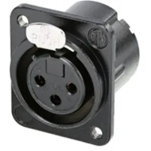 XLR panel socket, 3 pole, silver-plated, 2.5 mm², AWG 14, zinc die casting, NC3FD-LX-M3-BAG - 1