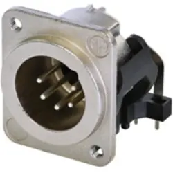 Panel plug, 5 pole, silver-plated, zinc die casting, NC5MDM3-H-1