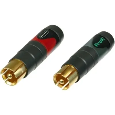 Phono RCA connector, male, 2 pcs, red and black, cinch, package with 2 pieces - 1