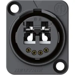 FO socket, LC duplex, multimode, ceramic, black, NO2-4FDW-A
