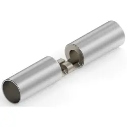 Butt connector, uninsulated, 1.04-2.62 mm², AWG 16 to 14, silver, 22.58 mm, 322825