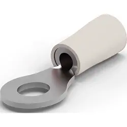 Insulated ring cable lug, 2.08-3.31 mm², AWG 14 to 12, 4.34 mm, M4, beige, 1577639-1