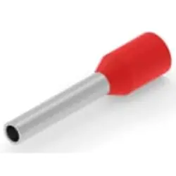 Insulated wire end ferrule, 1.0 mm², 16 mm/10 mm long, red, 1-966067-0