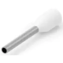 Insulated wire end ferrule, 0.5 mm², 16 mm/10 mm long, DIN 46228-4, white, 966067-3