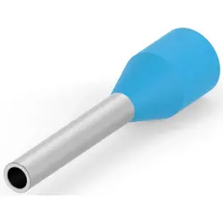 Insulated wire end ferrule, 0.25 mm², 10 mm/6 mm long, DIN 46228-4, light blue, 966066-1