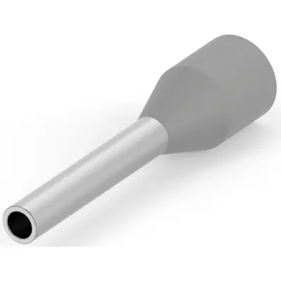 Insulated wire end ferrule, 0.14 mm², 10 mm/6 mm long, DIN 46228-4, gray, 966066-5 - 1