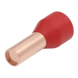 Insulated wire end ferrule, 10 mm², 22 mm/12 mm long, DIN 46228-4, red, 2-966067-4