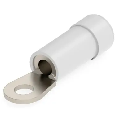 Insulated ring cable lug, 8.37 mm², AWG 8, 5 mm, 1/4, metal, 132330-1 - 1
