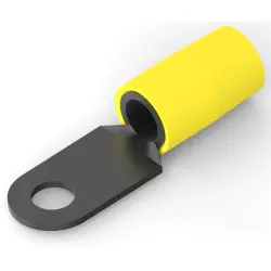 Insulated ring cable lug, 16.8-26.7 mm², AWG 4, 6.73 mm, M6, yellow, 324050