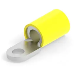 Insulated ring cable lug, 0.3-1.3 mm², AWG 16, 6.73 mm, M6, yellow, 330966