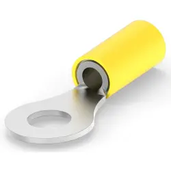 Insulated ring cable lug, 2.62-6.64 mm², AWG 12 to 10, 7 mm, M6, yellow, 2-35110-1
