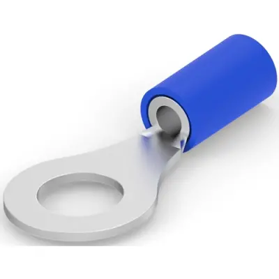 Insulated ring cable lug, 1.25-2.0 mm², AWG 16 to 14, 6.73 mm, M6, blue, 2-321045-1 - 1