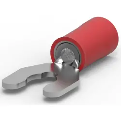Insulated forked cable lug, 0.3-1.42 mm², AWG 22 to 16, M4, red, 52930-1