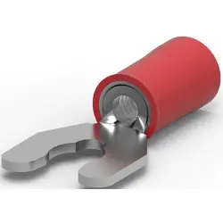 Insulated forked cable lug, 0.3-1.42 mm², AWG 22 to 16, M4, red, 52930-3