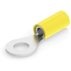 Insulated ring cable lug, 3.0-6.0 mm², AWG 12 to 10, 6.73 mm, M6, yellow, 2-320569-3