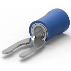 Insulated forked cable lug, 1.25-2.0 mm², AWG 16 to 14, 3.51 mm, M3.5, blue, 52420-2