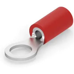 Insulated ring cable lug, 0.3-1.42 mm², AWG 22, 5 mm, red, 31884