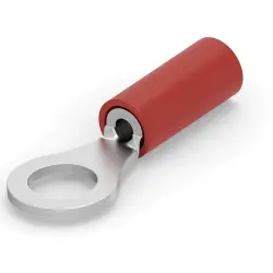 Insulated ring cable lug, 0.26-1.65 mm², AWG 22 to 16, 5 mm, red, 36153