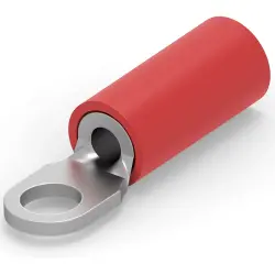 Insulated ring cable lug, 0.3-1.42 mm², AWG 22 to 16, 3.02 mm, M2.5, red, 8-320882-1